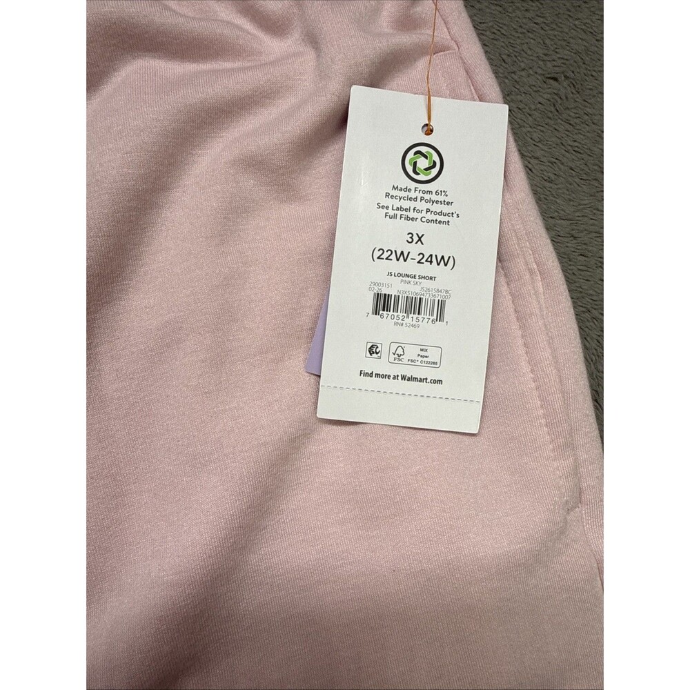 Joyspun Women’s Pink Lounge Sleep Shorts Drawstring Pockets 3X (22W-24W) - Picture 3 of 11